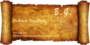 Buksa Gajána névjegykártya